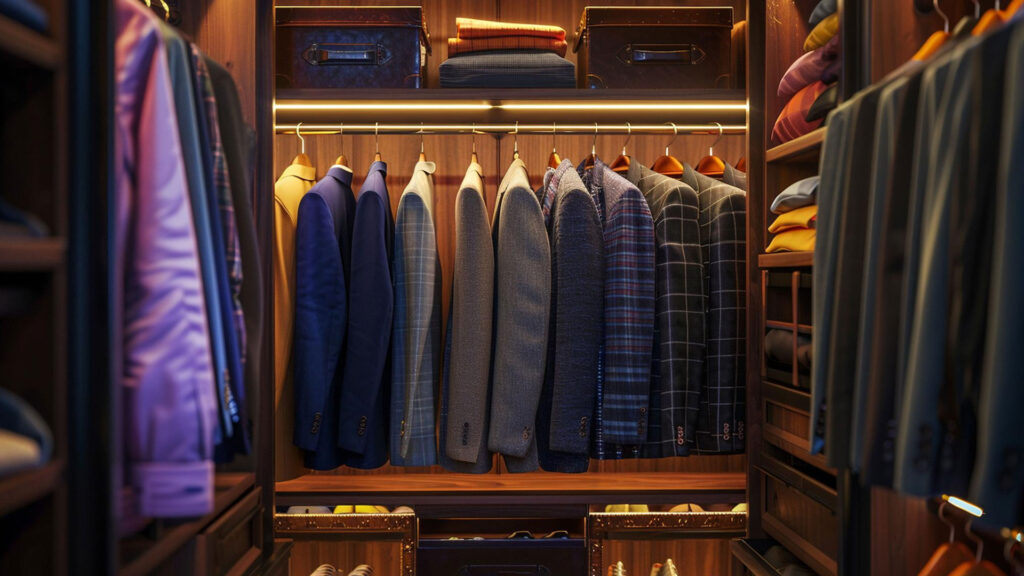 Plane Coats In wardrobe.